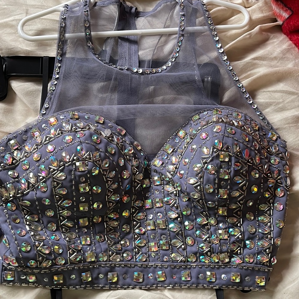 two piece prom dress, lilac, size 3/4